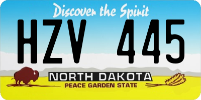 ND license plate HZV445