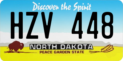 ND license plate HZV448