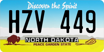 ND license plate HZV449