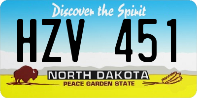 ND license plate HZV451