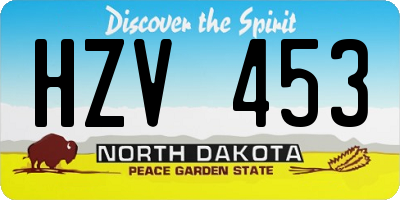 ND license plate HZV453
