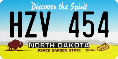 ND license plate HZV454