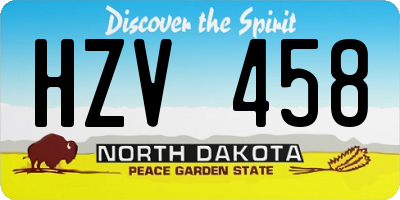 ND license plate HZV458