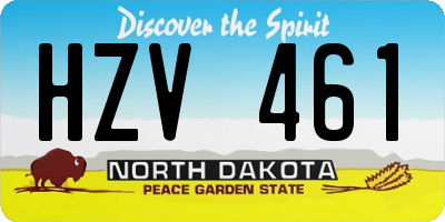 ND license plate HZV461
