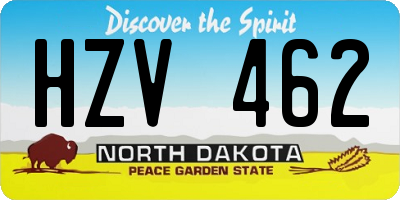 ND license plate HZV462