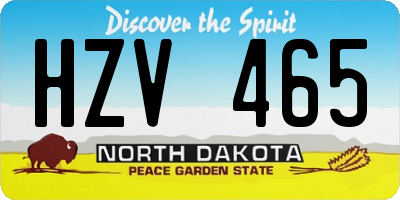 ND license plate HZV465