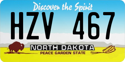 ND license plate HZV467