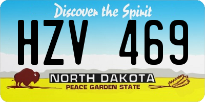 ND license plate HZV469
