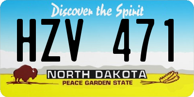 ND license plate HZV471