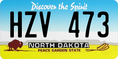 ND license plate HZV473