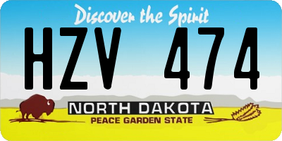 ND license plate HZV474
