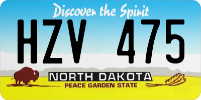 ND license plate HZV475