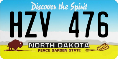 ND license plate HZV476