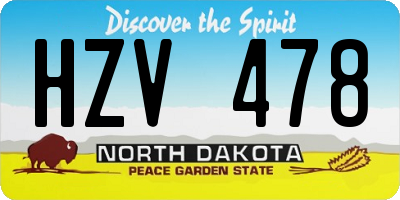 ND license plate HZV478