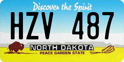 ND license plate HZV487