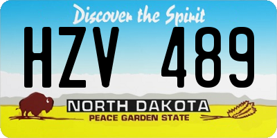 ND license plate HZV489