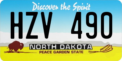 ND license plate HZV490