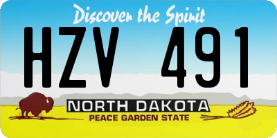 ND license plate HZV491