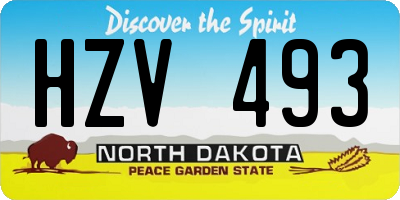 ND license plate HZV493