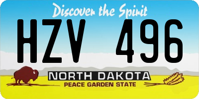 ND license plate HZV496