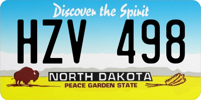 ND license plate HZV498