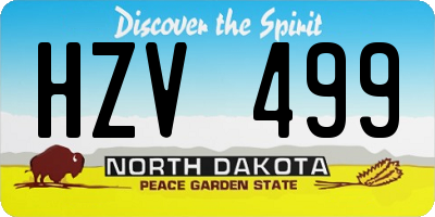 ND license plate HZV499