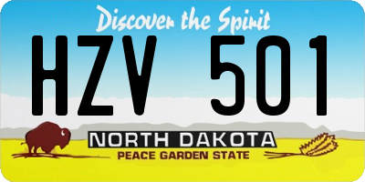 ND license plate HZV501