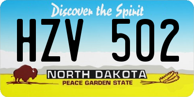 ND license plate HZV502