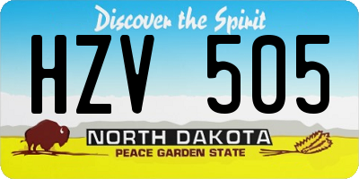 ND license plate HZV505