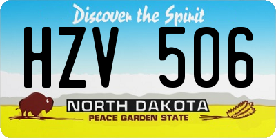 ND license plate HZV506