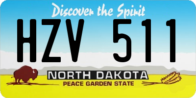 ND license plate HZV511