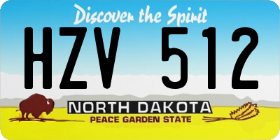 ND license plate HZV512