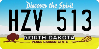 ND license plate HZV513