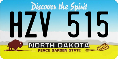 ND license plate HZV515