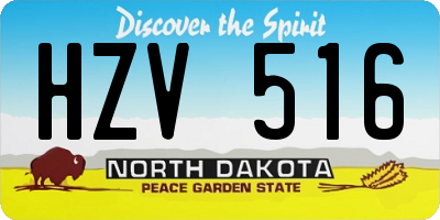 ND license plate HZV516
