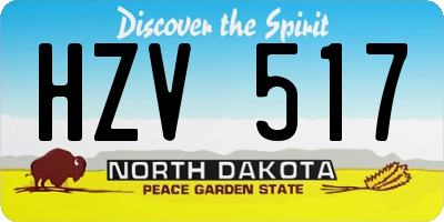 ND license plate HZV517