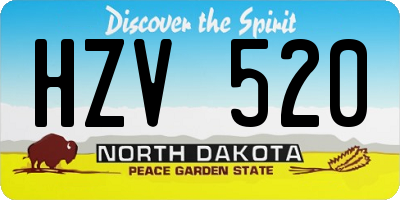 ND license plate HZV520