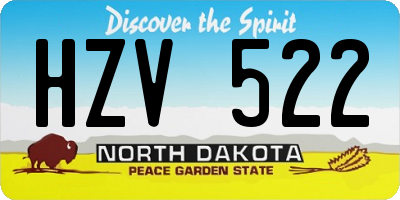 ND license plate HZV522
