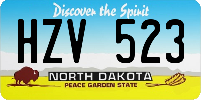 ND license plate HZV523