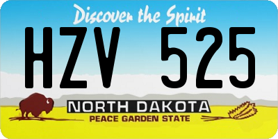 ND license plate HZV525