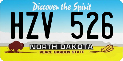 ND license plate HZV526