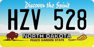 ND license plate HZV528
