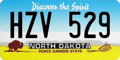 ND license plate HZV529