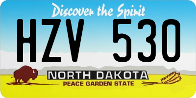 ND license plate HZV530