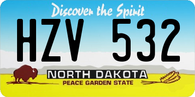 ND license plate HZV532