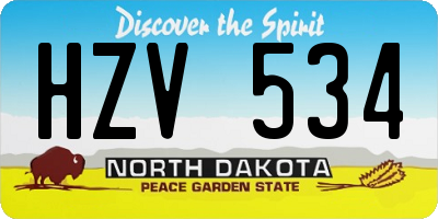 ND license plate HZV534