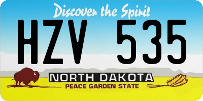 ND license plate HZV535