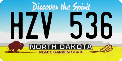 ND license plate HZV536