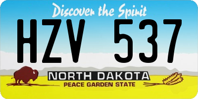 ND license plate HZV537