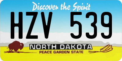 ND license plate HZV539